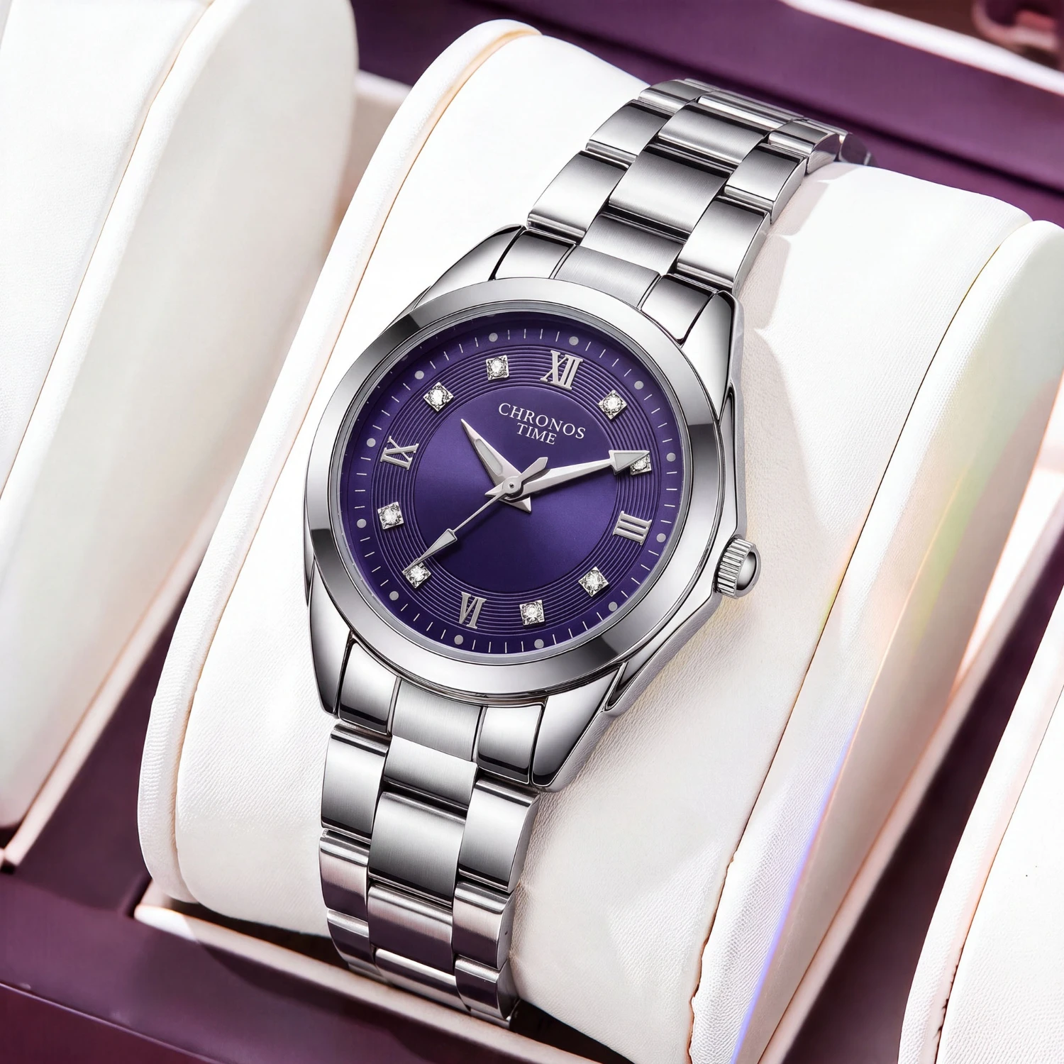 CHRONOS Women Quartz Watch Stainless Steel Elegant Classic Ladies Wristwatch Waterproof Dress Casual Business Holiday Gift Watch