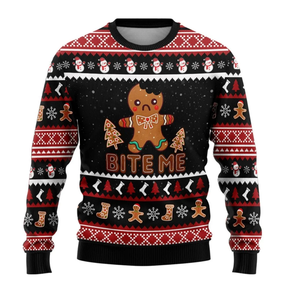 Cute Gingerbread Man 3d Ugly Christmas sweater Merry Christmas Men Women Extra Large Size sweater Christmas Holiday Kids Sailor