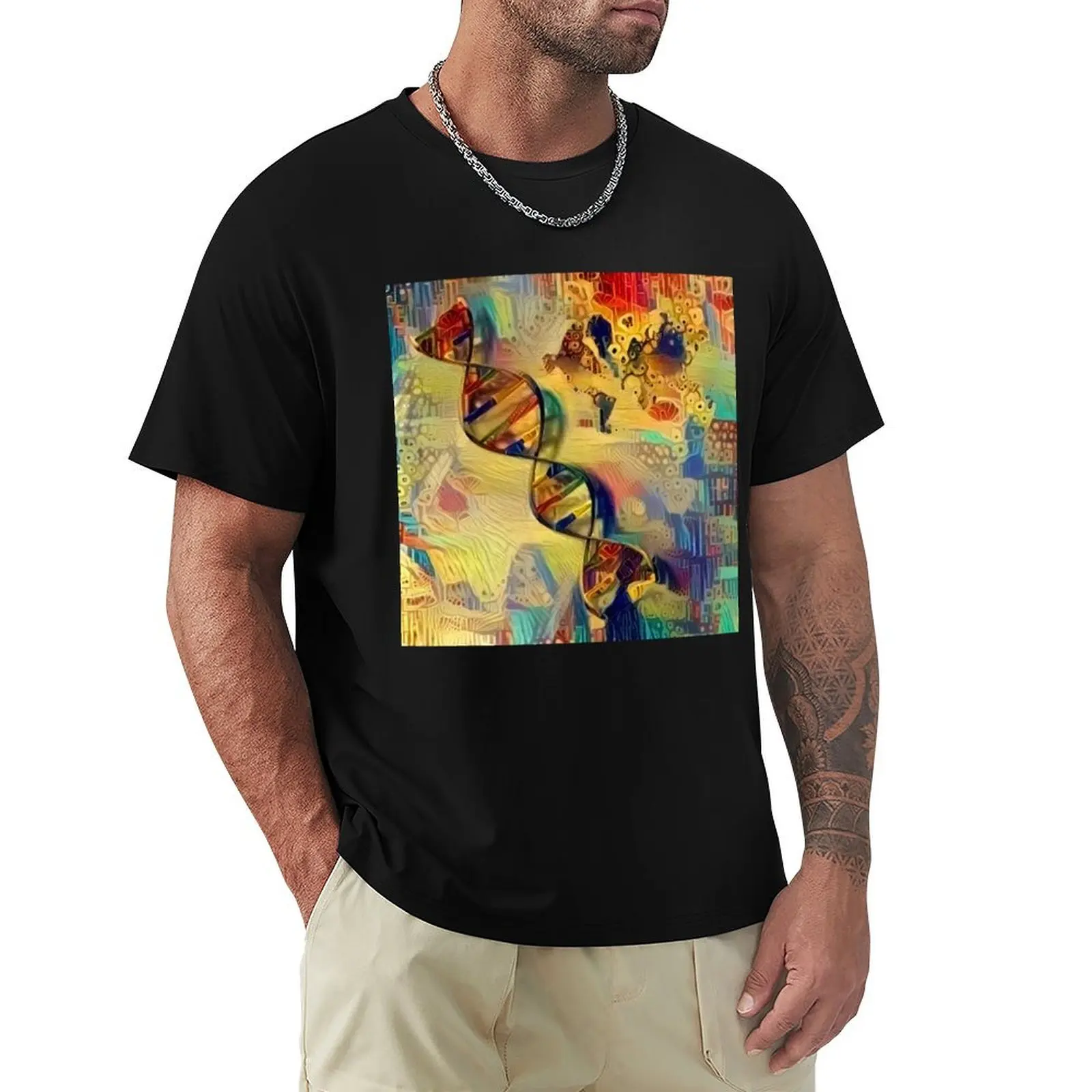 DNA strand T-Shirt cotton t shirts man 100% T-Shirt