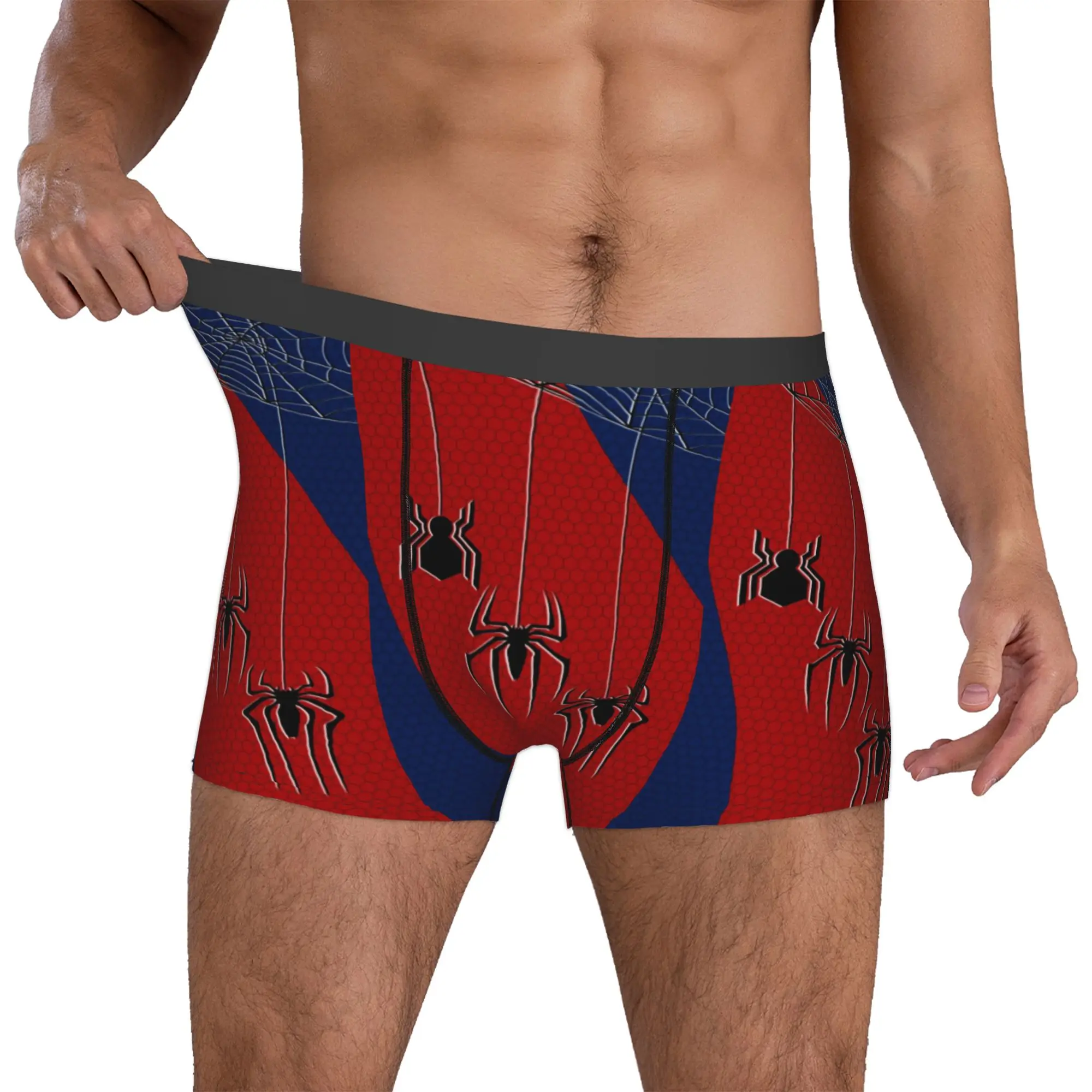 

Custom S-Spider Man Underwear Men Stretch Boxer Briefs Shorts Panties Soft Underpants For Male