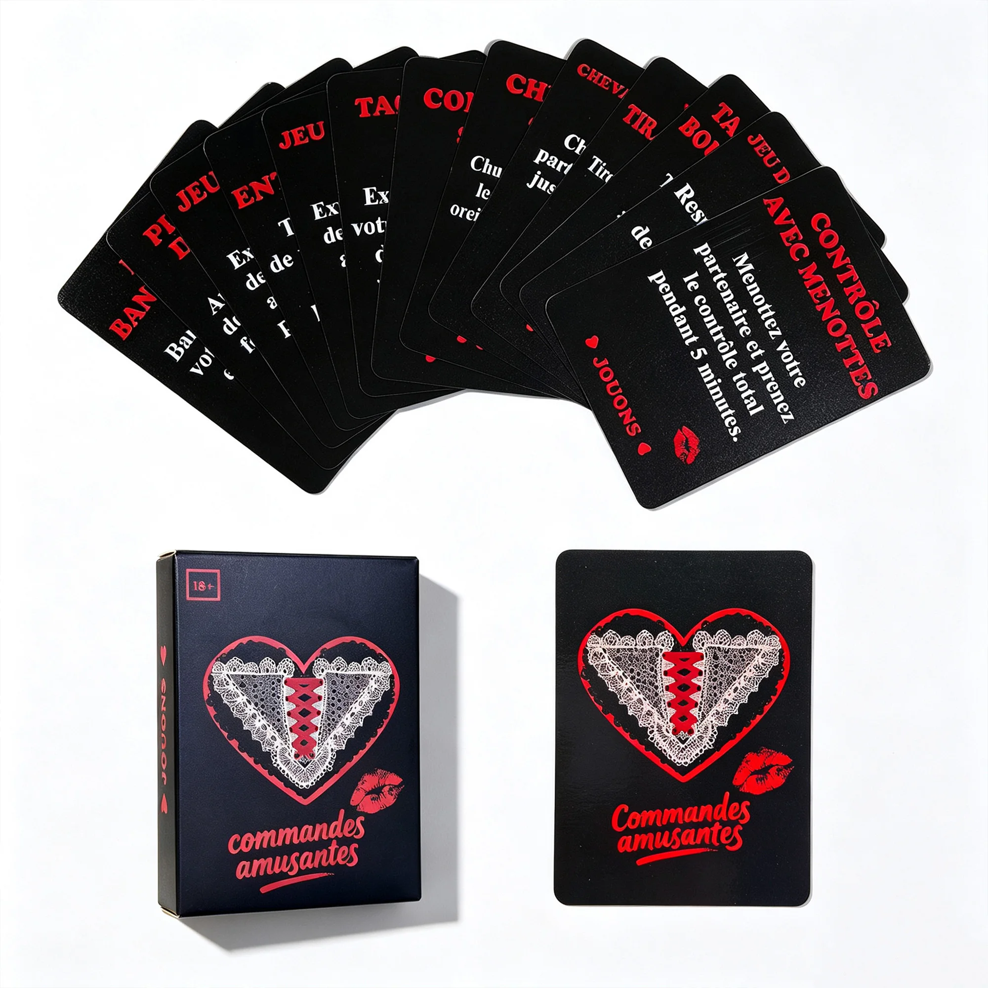 50Pcs French-Language Couple Sex Game Cards Romantic Night Interactive Game Card Deck Fun Party Game for Lovers Date Night Gifts