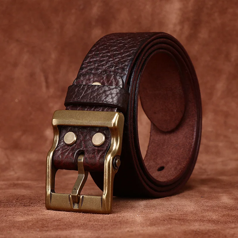 

Retro washed bison leather belt men's genuine leather first layer cowhide trendy all-match casual jeans belt