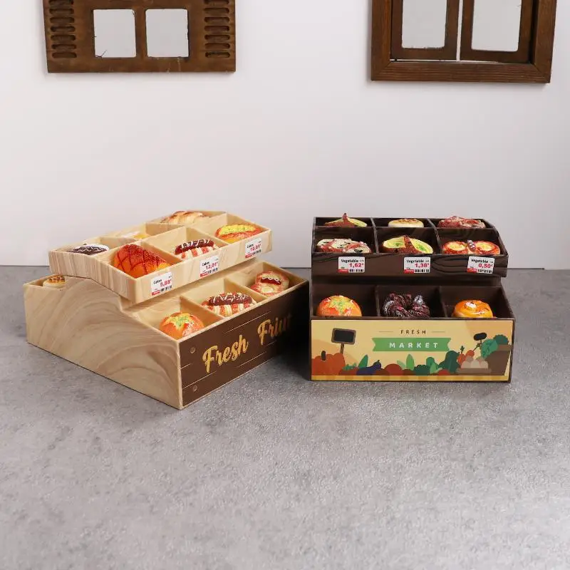 1/12 Dollhouse Simulation Supermarket Display Stand Fruit Vegetable Rack Model Dollhouse Furniture Decor Dolls House Accessories