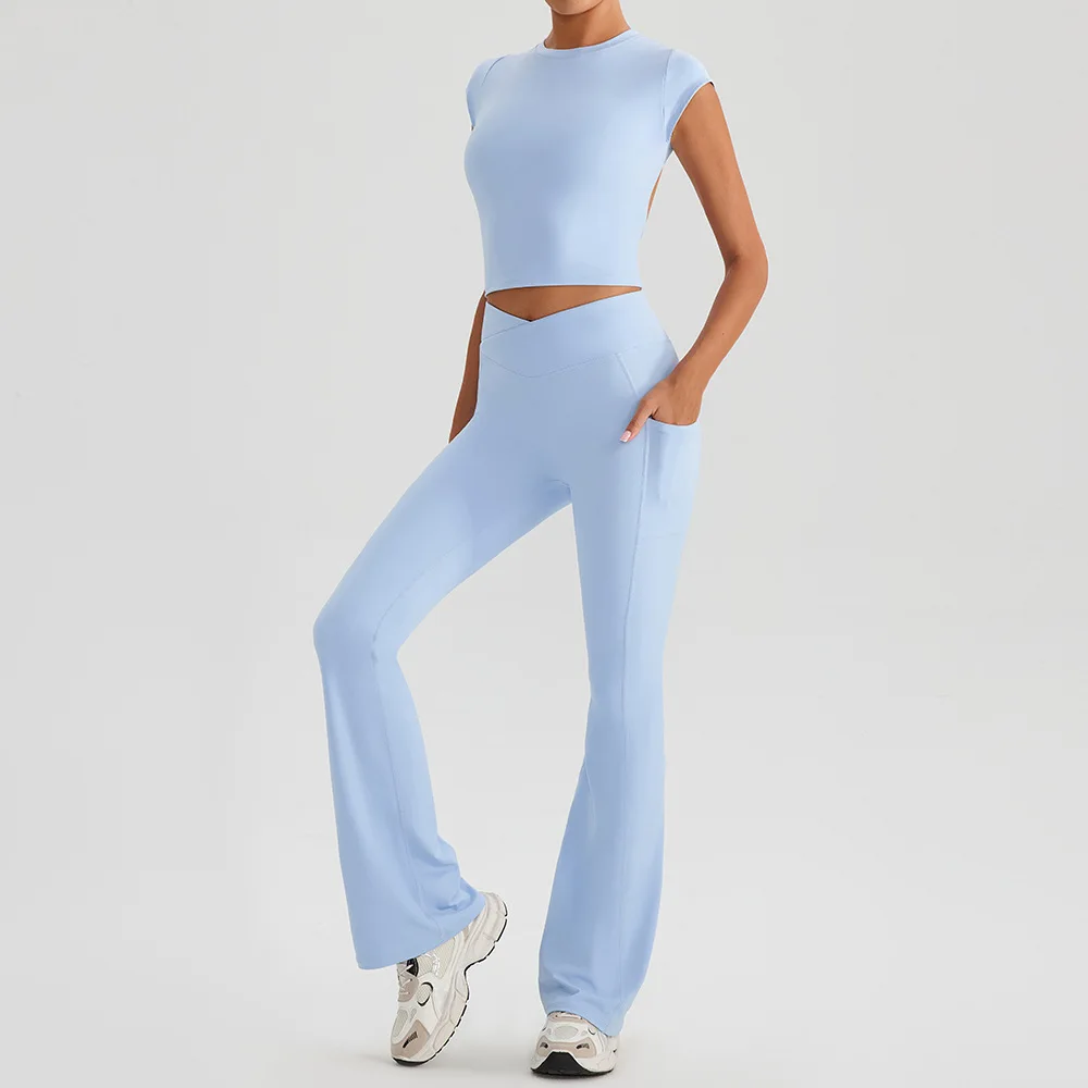 

High Waist Yoga Suits Sports Fitness Hip Lift Backless Sports Bra Sets Dance Running Workout Clothing Gym Leggings Yoga Outfit