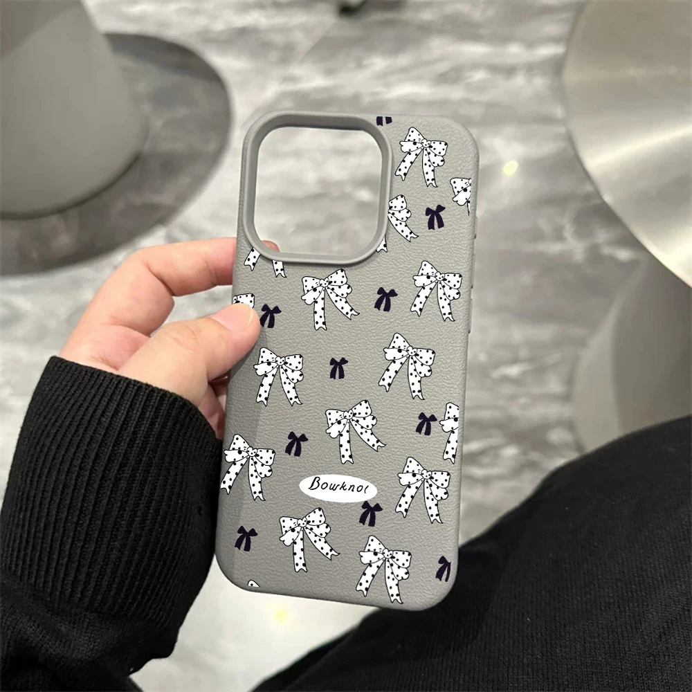 Große Kleine Schleifen Handyhülle für iPhone 17 16 15 14 13 12 11 Pro Max 16 15 14 Plus 17 16 15 14 13 12 Pro 17Air Silikon Matte Hülle – Detail 9