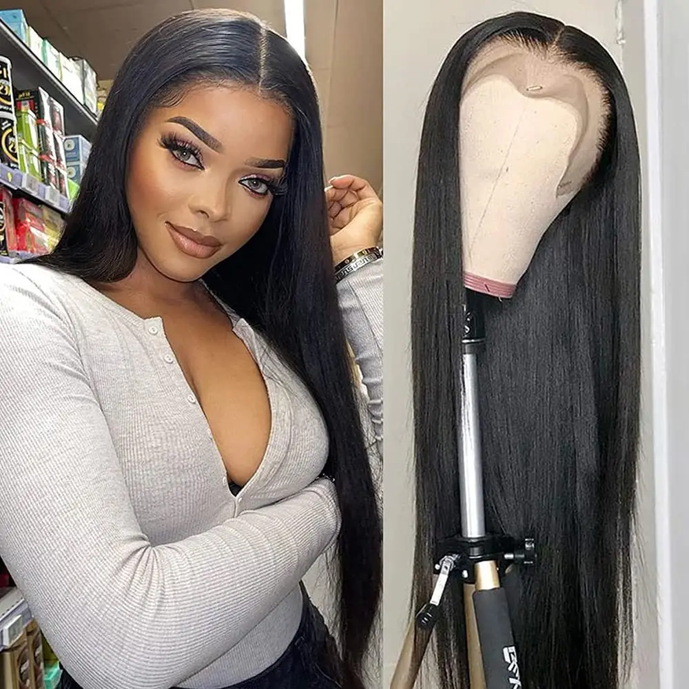 30 34 Inch Brazilian Straight Wig 13x6 Lace Frontal Human Hair Wigs Remy For Women 13x4 Front Transparent Lace