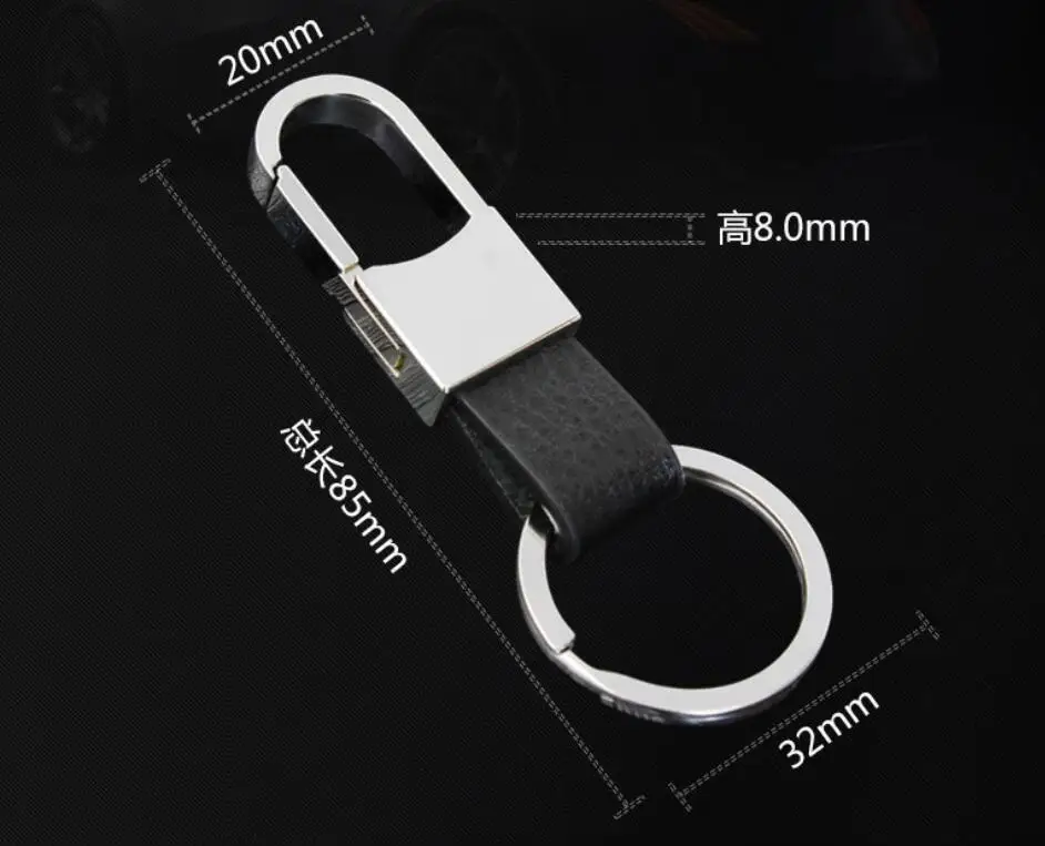 ออกแบบใหม่หรูหราด้วยตนเองโลหะหนัง Keychains Key Ring ChainBusiness ของขวัญผู้หญิง17159