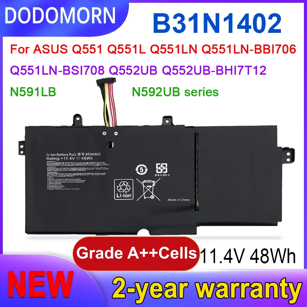 High Quality B31N1402 Battery For ASUS Q551 Q551LN Q552UB N591LB N592UB Laptop B31BN9H