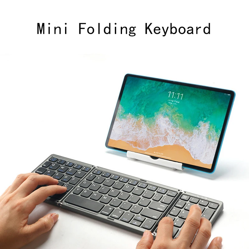 

Mini Foldable Keyboard Bluetooth-Compatible Type-C Rechargeable 81 Keys Wireless Keypad for IOS Android Windows Tablet Phone