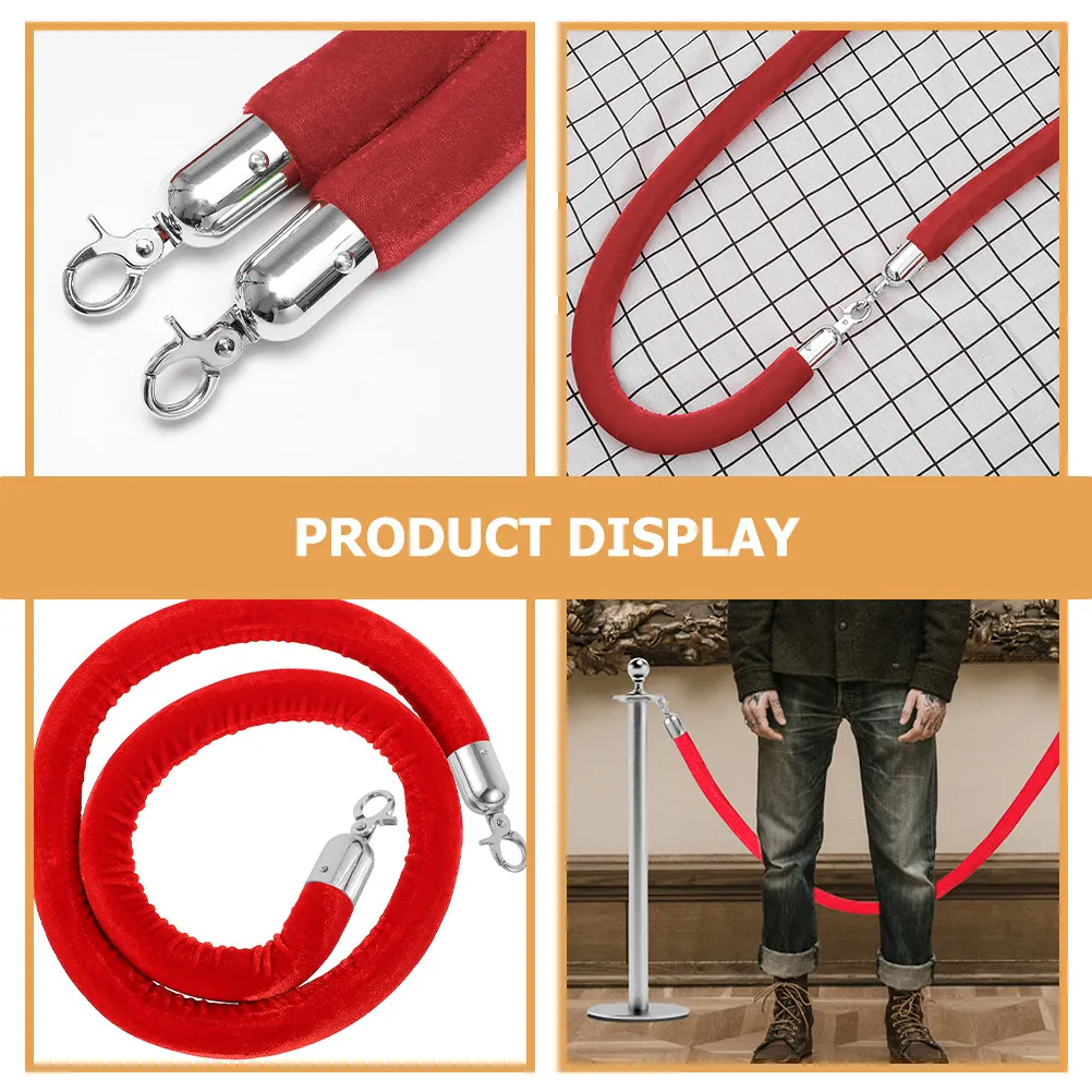 6Pcs Zinc Alloy Rope End Snap Hook with Hanging Hook for Ropes Railings Welcome Poles Crowd Control Barrier Isolation Use
