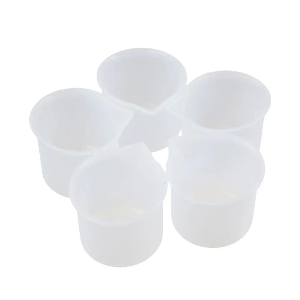 

5PCS DIY Mix Cup Silicone Measuring Cup Reusable Translucent Epoxy Resin DIY Cups 50ML 100ML Graduated Cup Casting Resin
