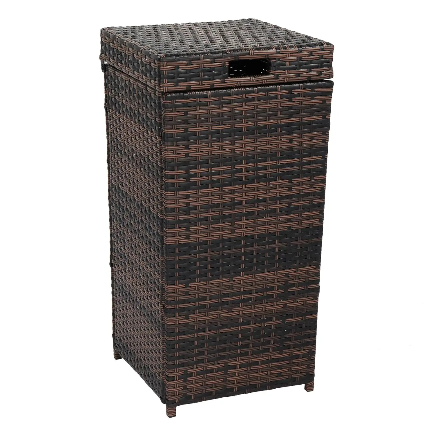 27 Gallon Outdoor Trash Can, Outdoor Dustbin with Convenient Lid for Patio, Garden, Yard, Outdoor Kitchen (Browan with Gradient)