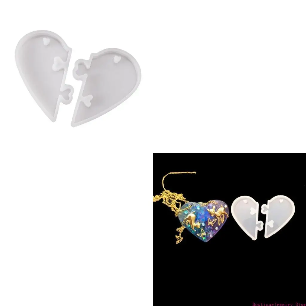 

E1PE 10pcs Lovers Lovers Puzzle Casting Casting Folds для ювелирного ожерелья подвеска