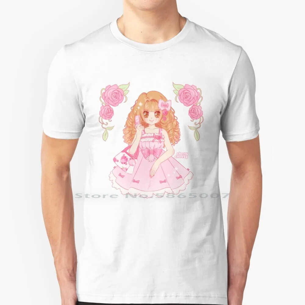 Hime Gyaru T Shirt 100% Cotton Himegyaru Gal Fashion Harajuku Kawaii Anime Princess Pastel Pink Big Size 6xl Tee Gift Fashion