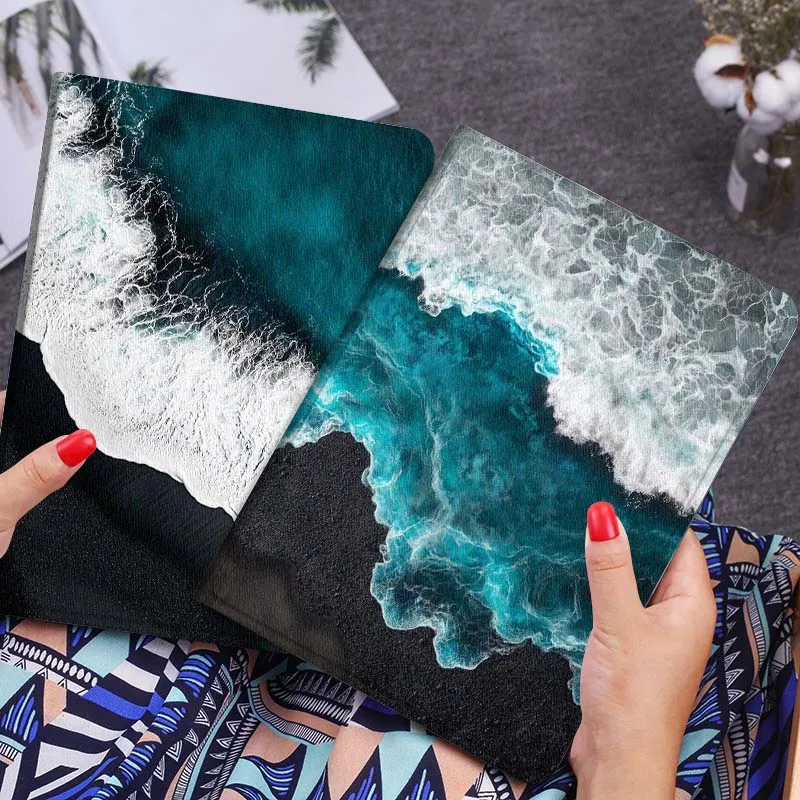 

Ocean Wave Blue Water Tablet Case For Huawei Honor MatePad MediaPad Air 5 6 7 11 V6 V7 V8 V9 X9 X8 T10 T10s C5e T5 Gift