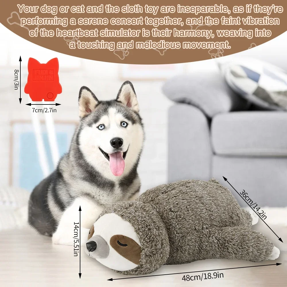 犬のクリスマスプレゼント 森のナマケモノの子犬 心拍おもちゃ ストレス解消と癒し、睡眠補助 ケージトレーニング子犬用おもちゃ