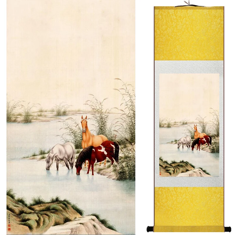 Horse art painting   Top quality  traditional Chinese Art Painting Home Office Decoration Chinese painting LTW2017112706