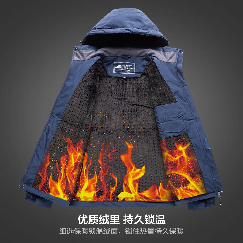 الشتاء سترة الرجال مصدات الرياح زائد سميكة الدافئة يندبروف الفراء معاطف الذكور العسكرية مقنعين Anorak جاكيتات الرجال جواكت شتوية