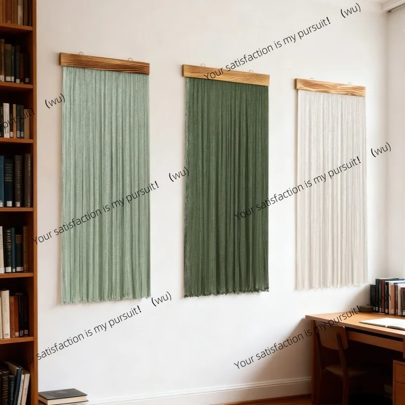 New wood-paneled fringed tapestry wall wall hanging decoration, bohemian hand-woven tapestry background wall tapestry