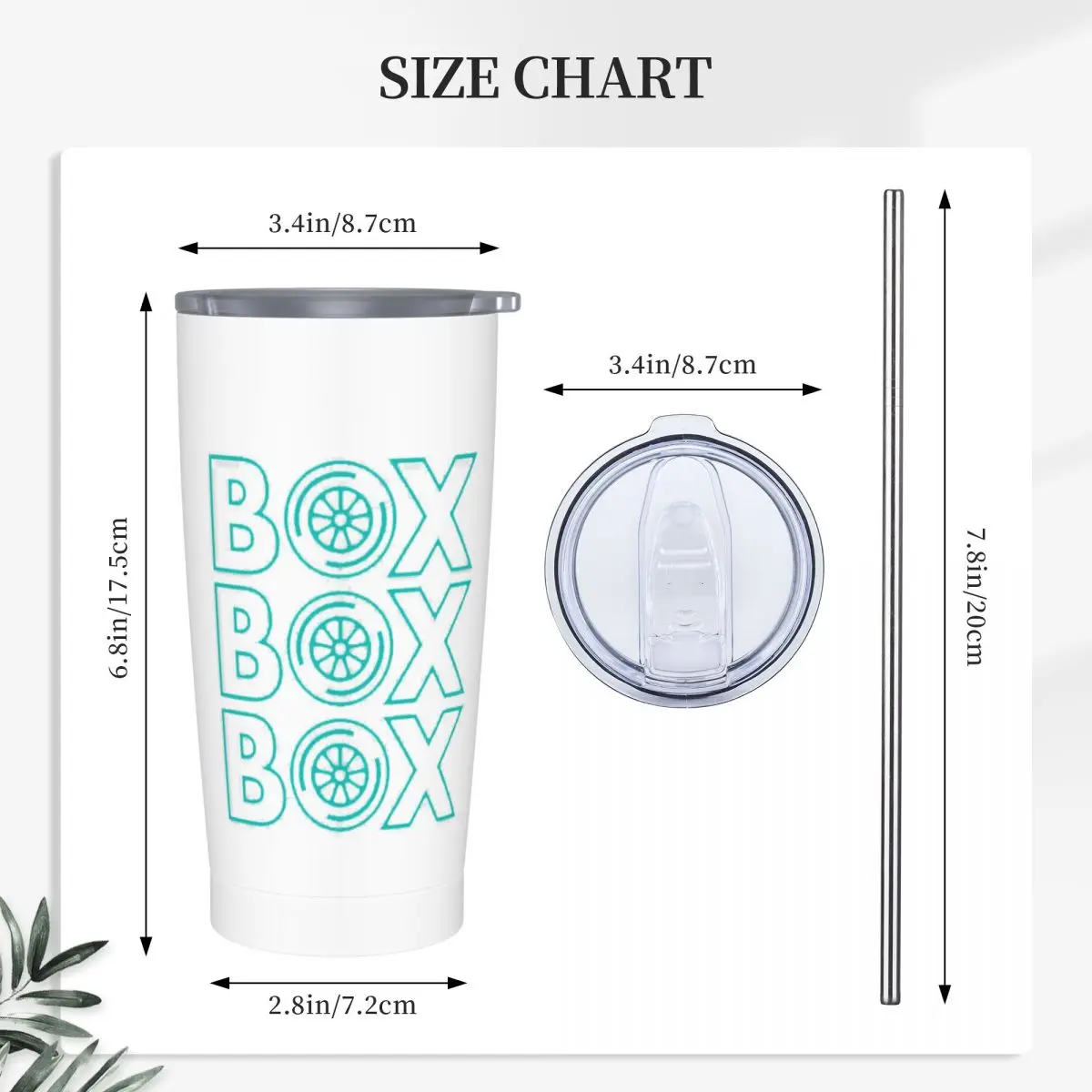 Box Box Box Silver Arrows F1 Tyre Design Stainless Steel Tumbler Vacuum Insulated Mug Thermal Cold Cups Straw With Lid 20oz