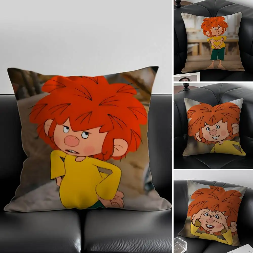 M-Meister E-Eder und Sein P-Pumuckl Pillow Case Anti-dustmite Pillowcase Invisible zipper silky short plush Sofa cushion cover