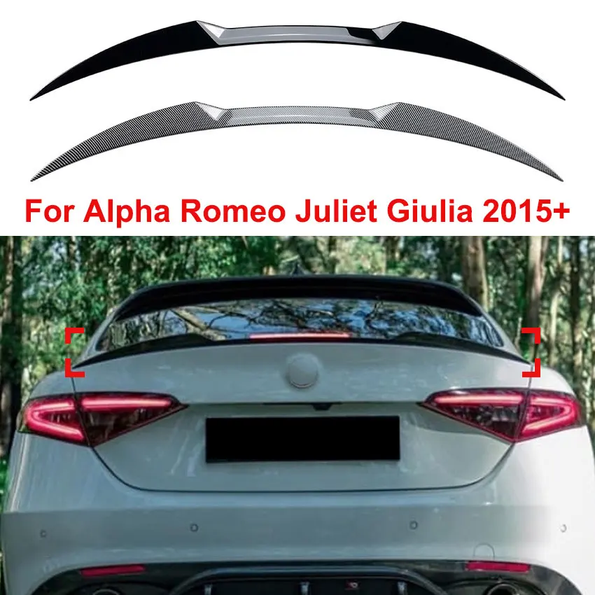 

For Alpha Romeo Juliet Giulia 2015+ Car Tail Wing Fixed Wind Wing Splitter Spoiler Roof Trunk Guard Decoration Wing Body Kit