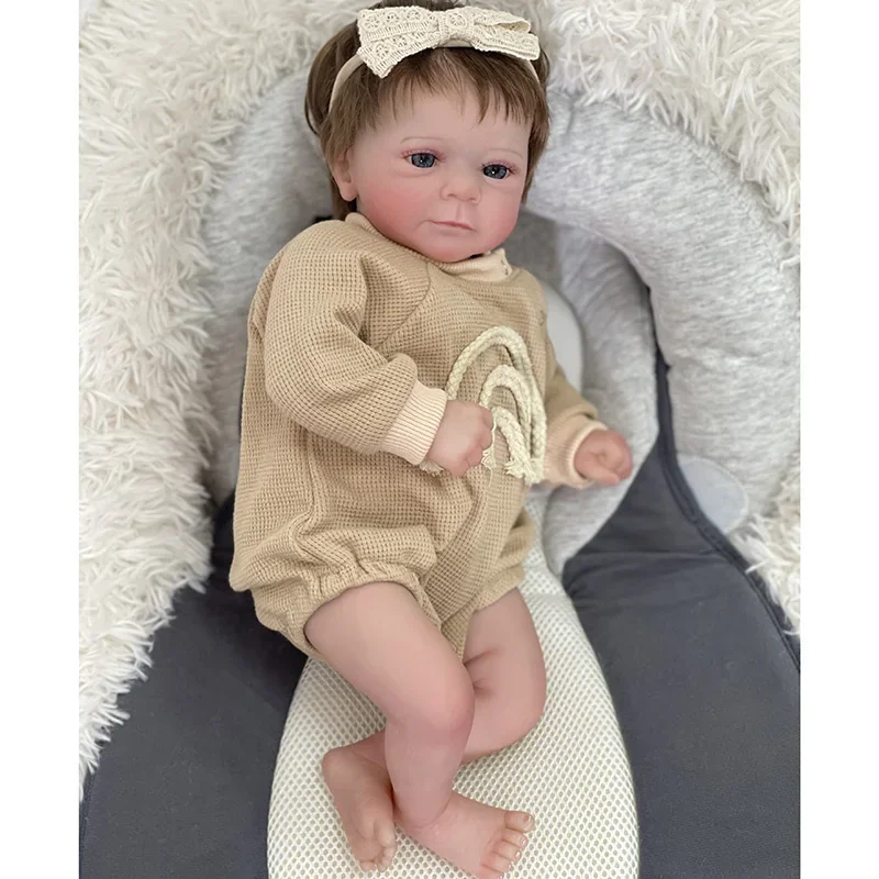 45CM Reborn Baby Doll Felicia Newborn Size Baby Soft Cuddly Multiple Layers Painting 3D Skin with Visible Veins Bonecas Bebe