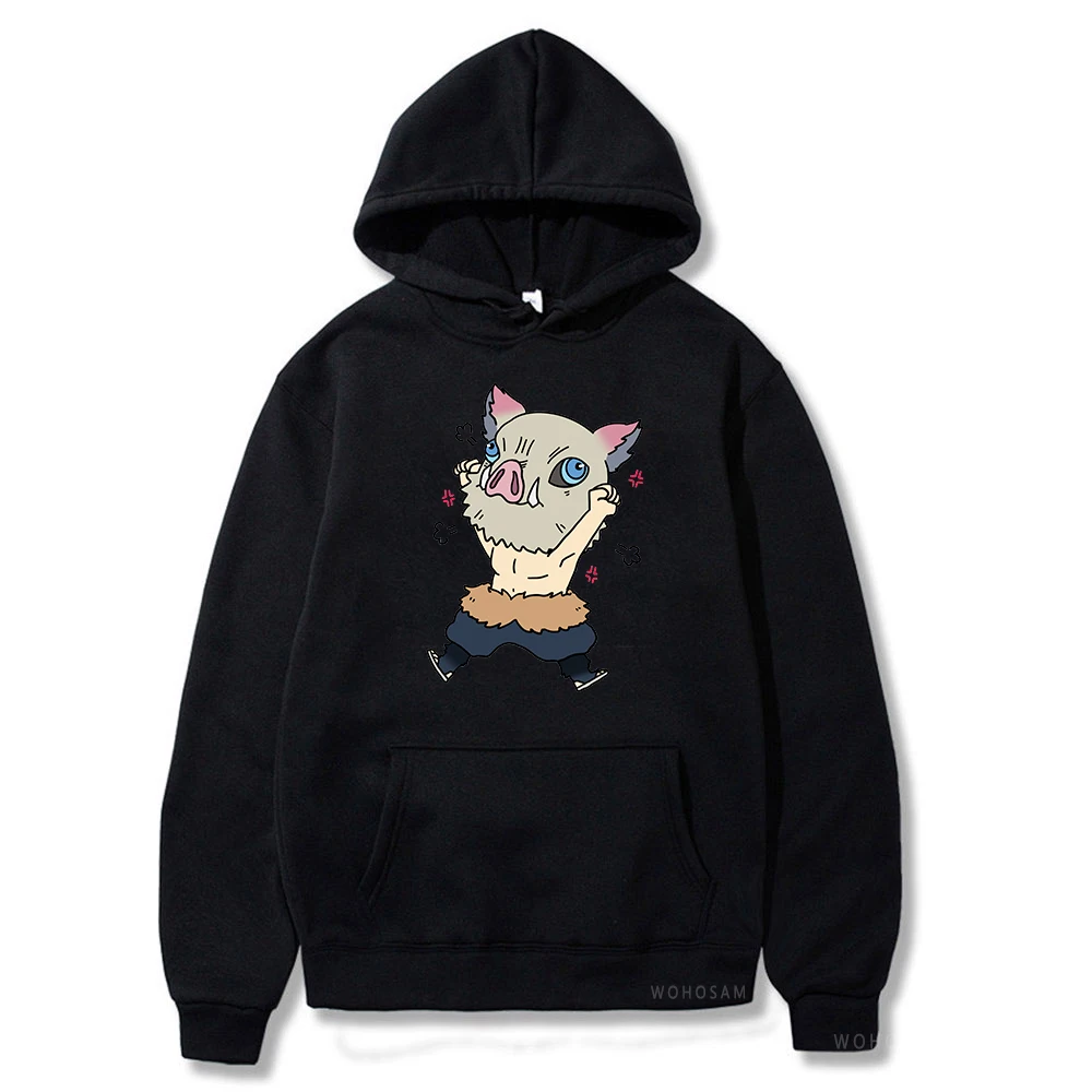 Anime Demon Slayer Hashibira Inosuke Hoodies Harajuku Men Women Kawaii Printed Streetwear Winter Plus Size Casual Sweatshirt