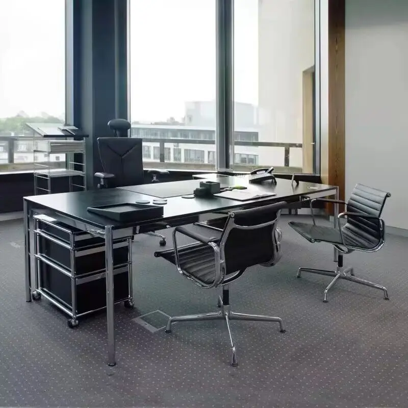 & Mid-century Computer Desk, Stainless Steel Office Desk, Long Conference Table, Office Furniture, Home Office