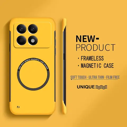 NEW Ultra Thin Hard PC Magnetic Frameless Phone Case for Xiaomi POCO X7 Pro X7 X F M 6 5 Pro 4G 5G Matte Pure Color Solid Cover