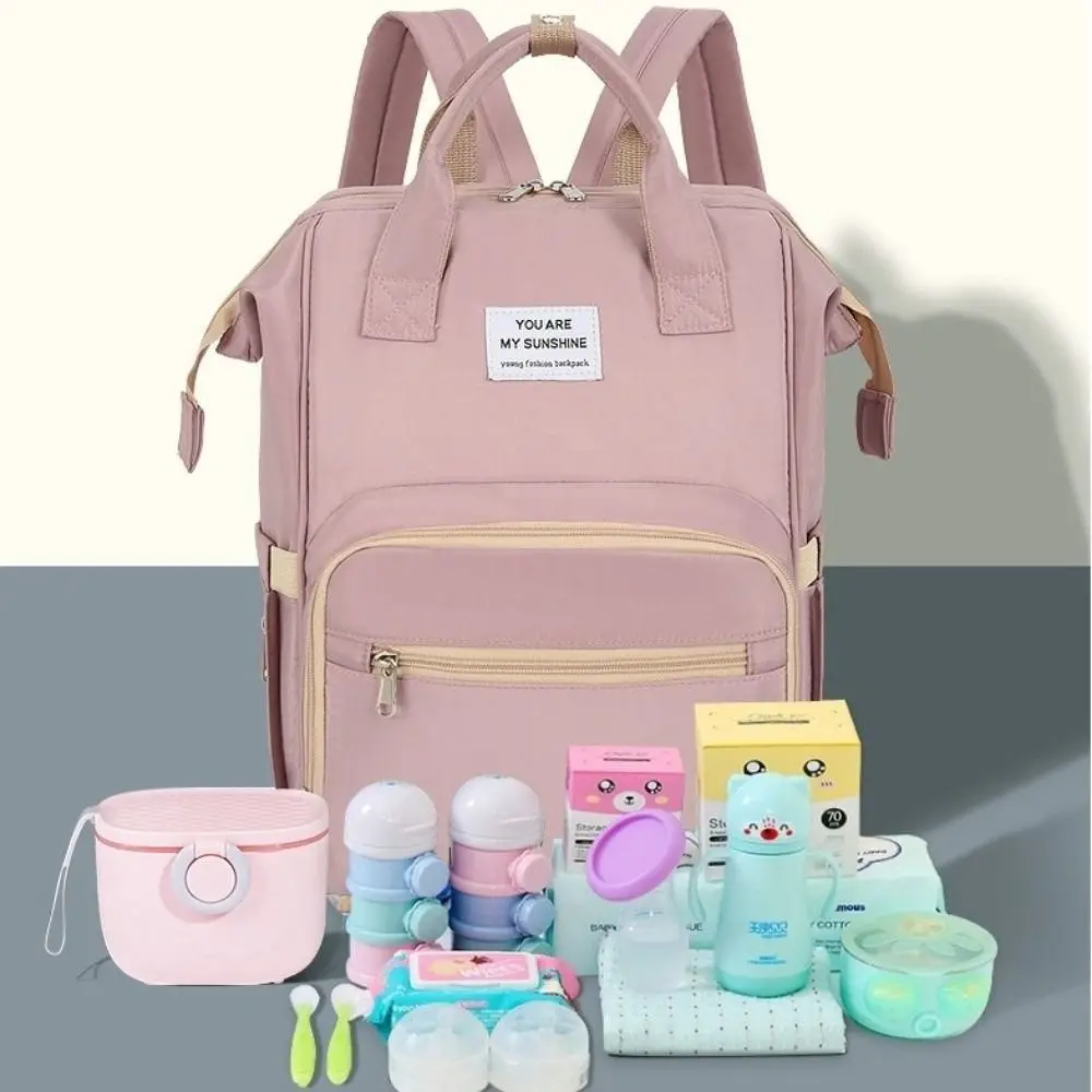 

Portable Mommy Bag Large Capacity Foldable Baby Diaper Backpack Lightweight Multi-Functional Nappy Backpack Bag for Nursing