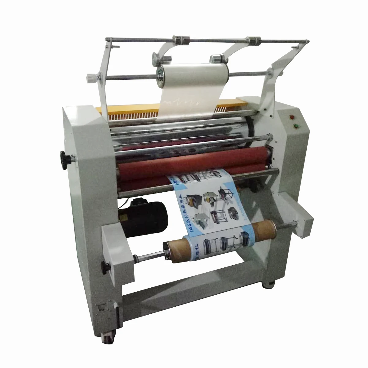 HTD-1000 Large Format Roll Laminators 970mm Width Hydraulic Laminator Machine Belt Feeding Auto Collection 200mm Steel Roller