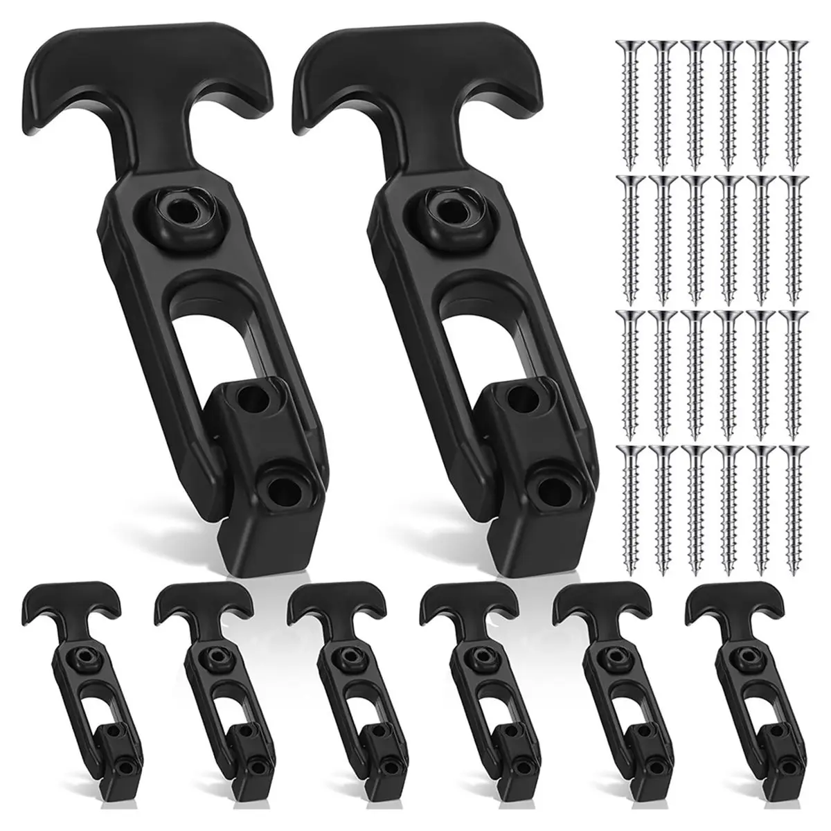8-Pack Rubber T-Handle Draw Latches with Screws Lock Buckles and Screws Rubber+Metal