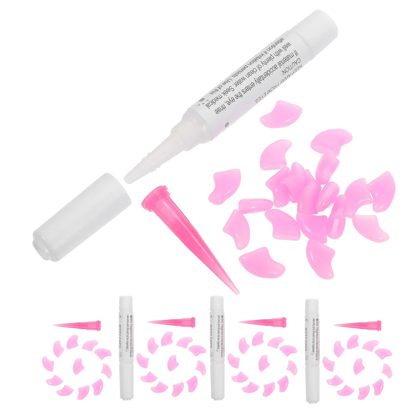 

5 комплектов защитных чехлов для кошачьих ногтей, колпачки для предотвращения царапин из мягкого материала для мебели и поверхностей, декоративный оттенок для повседневного ношения