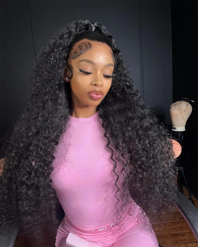 غريب مجعد 13x6 الدانتيل الجبهة الباروكات جيري مجعد الباروكات الدانتيل الشفاف 100% الشعر البشري 4x4 إغلاق الباروكات للنساء البرازيلي للبيع #1