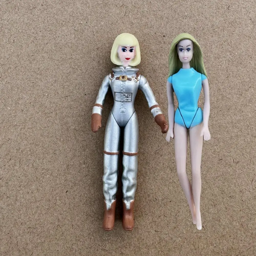 Original Vintage ST Mini Figure Dolls 10cm Flight Attendant 7cm Astronaut Cute Little Girl Joints Movable Limited Collections