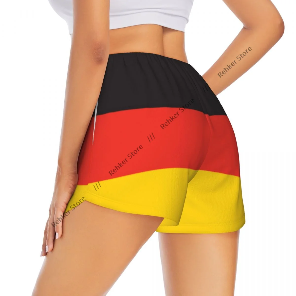 

Women Yoga Shorts German Flag Lightweight Athletic Quick Dry Breathable Outdoor Running Shorts