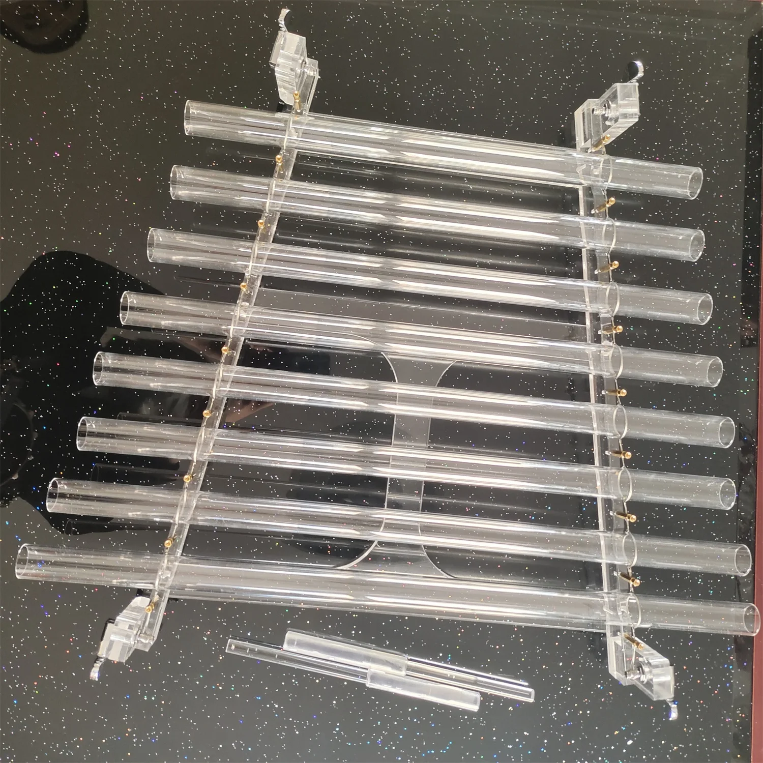 5th Octave Clear Crystal Singing Harp with Crystal & Rubber Mallet and Aluminum Alloy Box in 432HZ Perfect CDEFGAGC Note