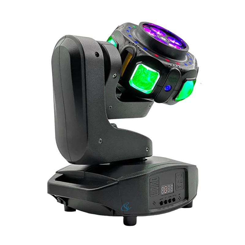 120W Professional Stage Effect Lights DMX512 Sound-Activated Disco Light Single Arm Rotating Moving Head DJ Party Festival Lamp