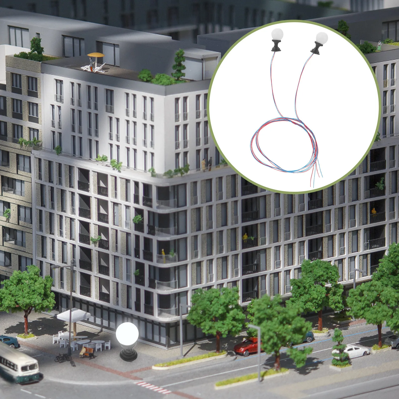 

5 шт. миниатюрных ландшафтных светильников для газона, декор для крошечных домиков, аксессуары для симуляции сцен с песочными столами