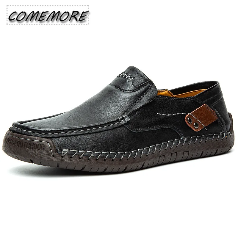 

New Large Size 48 Leather Men's Spring Casual Shoes Handmade Shoes Comfortable Moccasins Breathable Mens Loafers Outdoor Sneaker