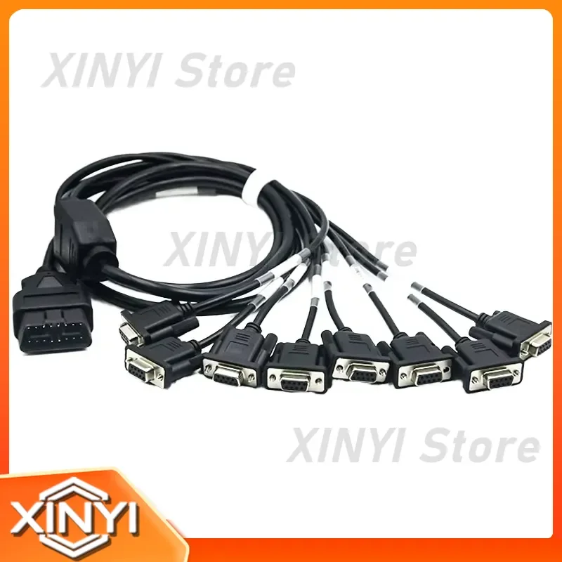 12V 24V RS232 Serial Port Cable Harness for Automotive Wiring Assembly with 16 Pin Male Six DB9 Female VGA D-Sub 9 Pin