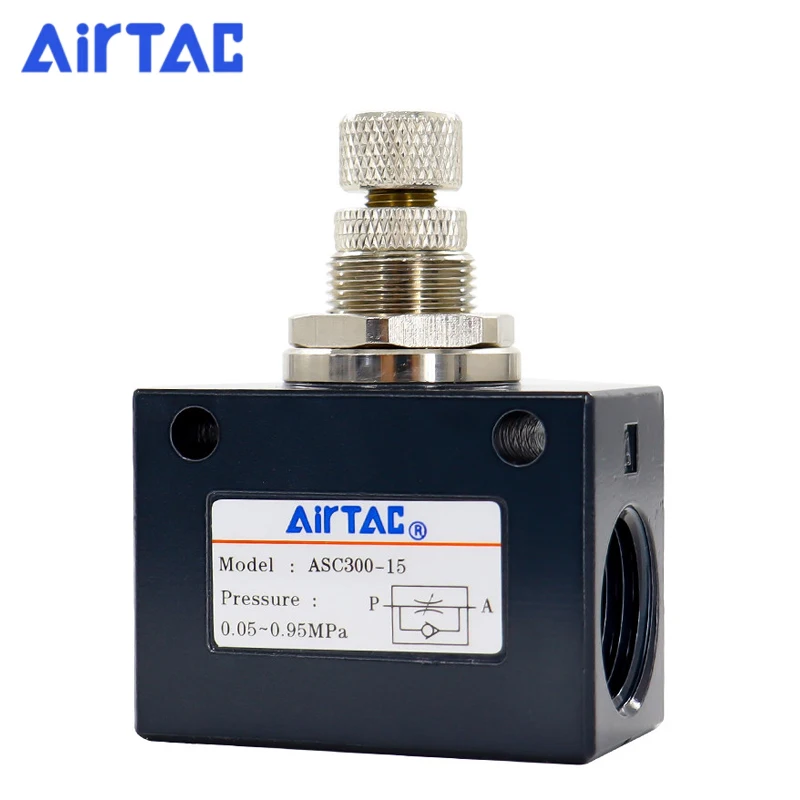 AirTAC ASC100-06 ASC200-08 ASC300-10 ASC300-15 Air Exhaust Pneumatic Adjustable Flow Control Valve