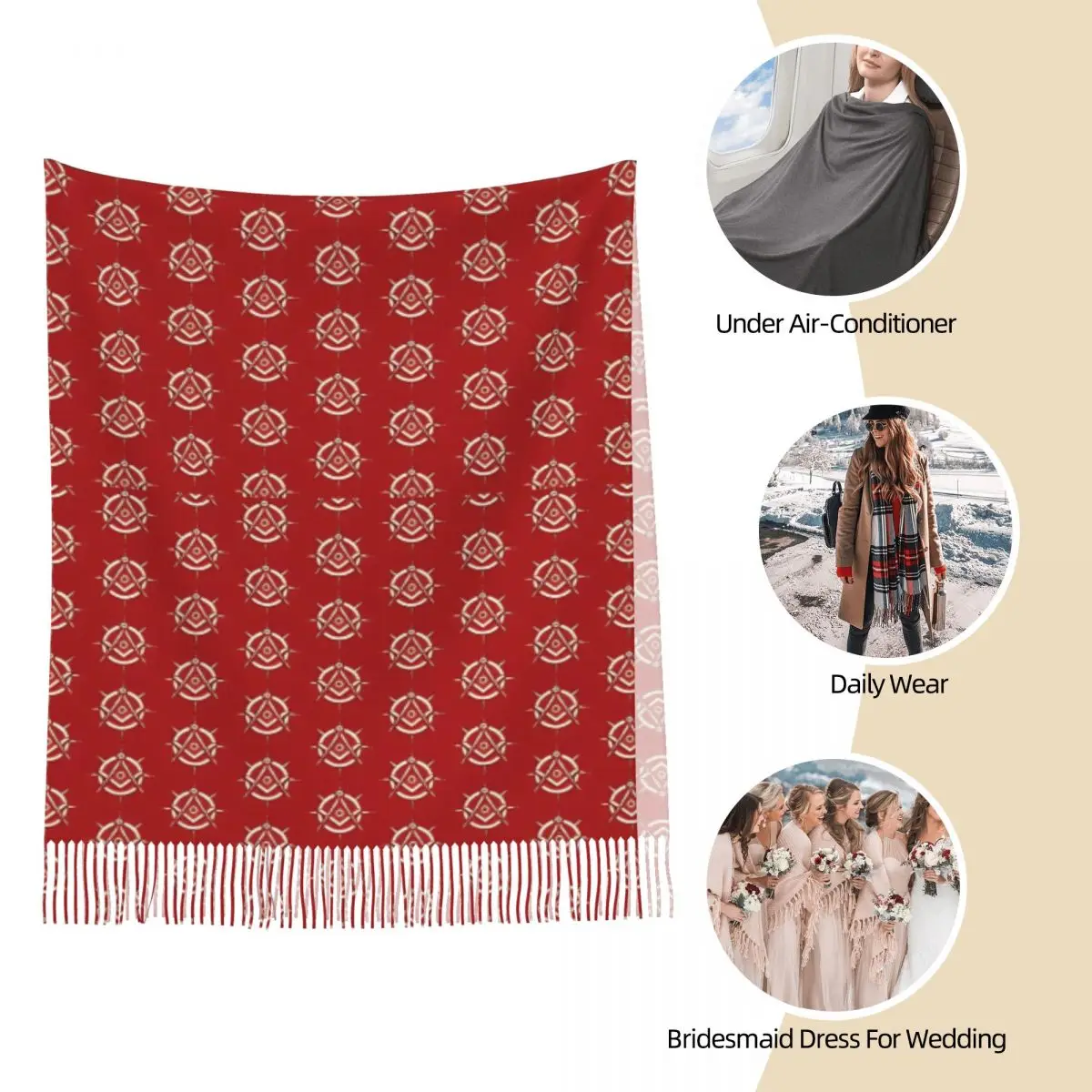 Quadratischer und kompass mason schal für frauen winter warmer pashmina schal wickel langer schal schal für den täglichen gebrauch