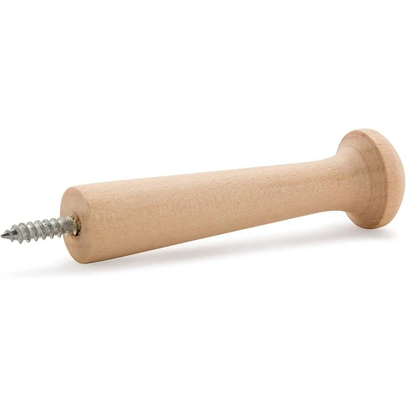 ABRE-20Pcs Wooden Shaker Peg Wood Screw-On Shaker Pegs Unfinished Wood Shaker Racks For Hanging Clothes Hats Towel