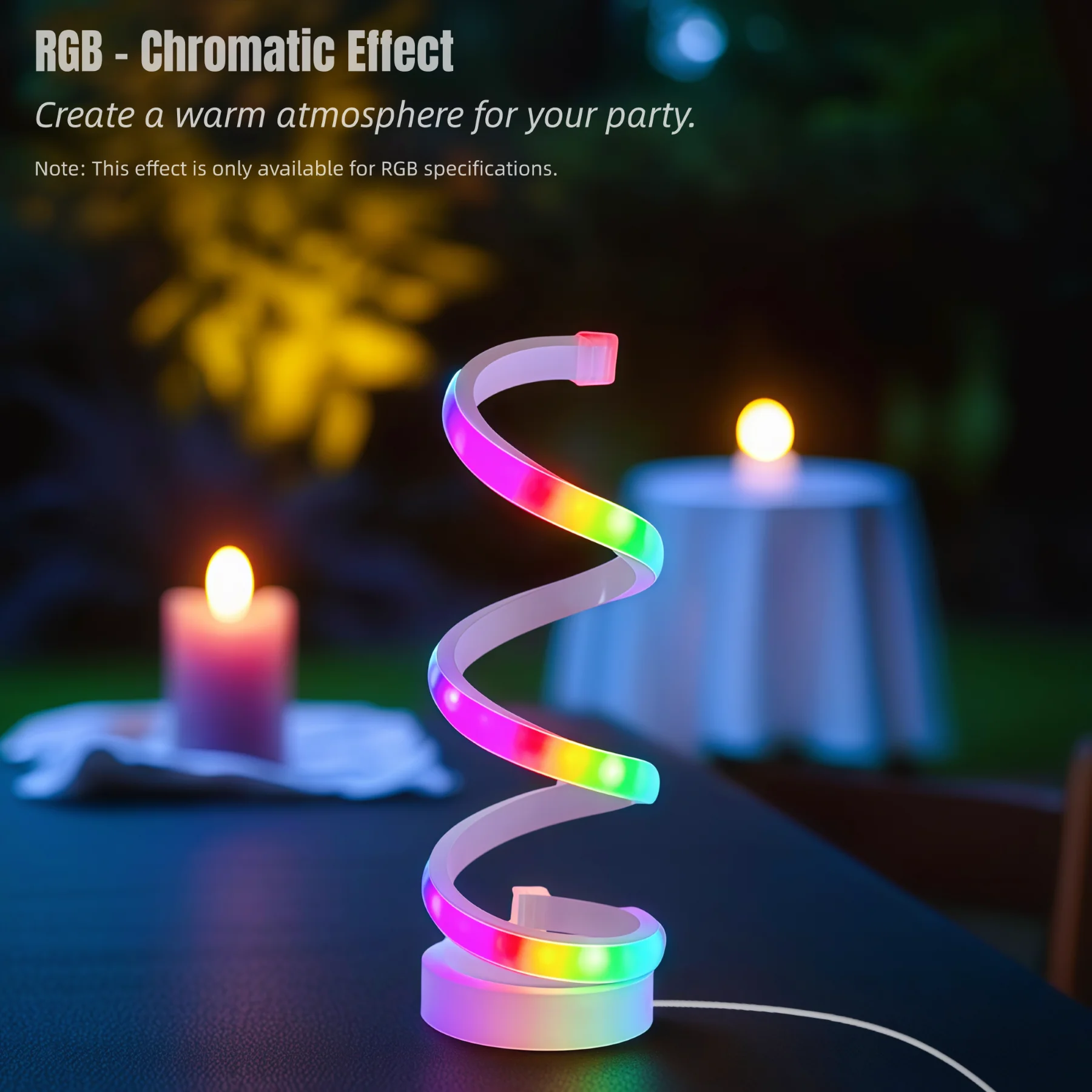 قطعة واحدة من مصباح مكتب LED حلزوني، شحن USB، تأثير ضوئي قابل للتعديل، مناسب لتزيين الحفلات والمهرجانات، كهدية. #4