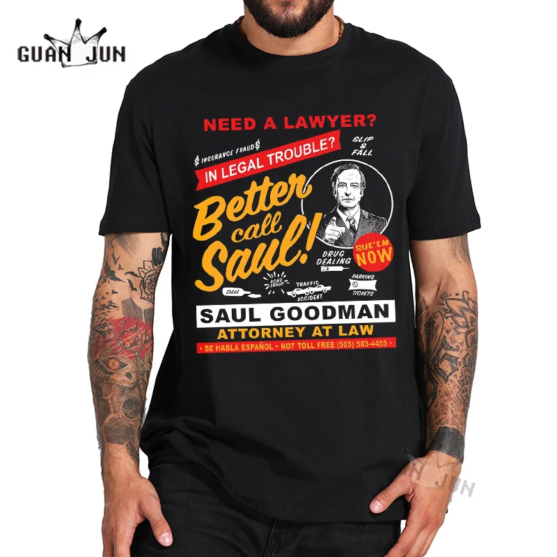 Better Call Saul Vintage T Shirt Mens Oversized Tshirts 100% Cotton Unisex T-shirts Heisenberg Breaking Bad Tees Harajuku Tops