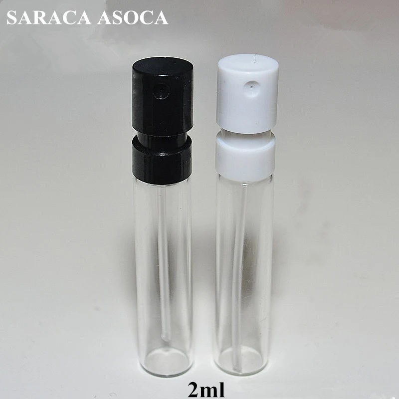 200pcs 1.5ml 2ml Bayonet Bottle Sample French Pump Perfume Bottle Sprayer Plastic Nozzle Glass Bayonet Black White Color