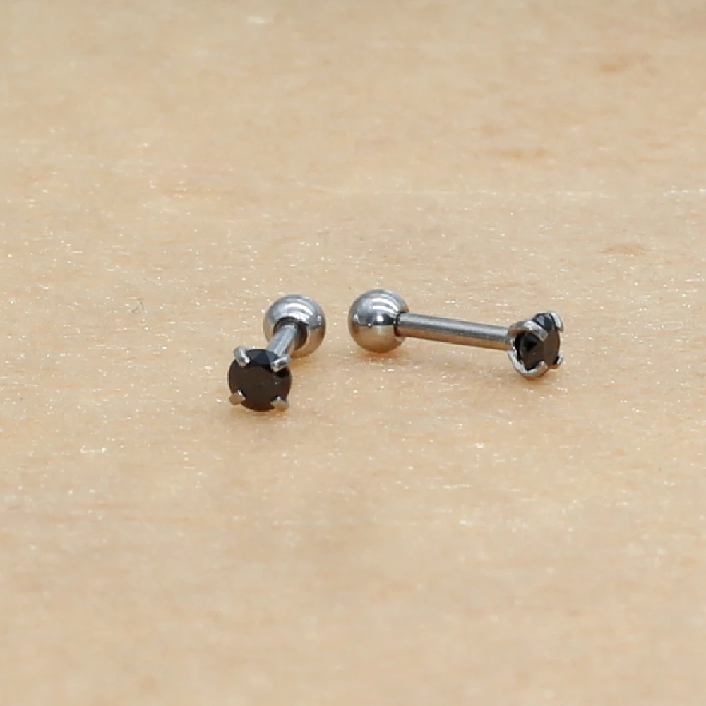 3mm Bunte Ohrstecker mit Schraubverschluss aus Edelstahl, klassisch goldfarben, AAA runder Zirkon – Detail 19