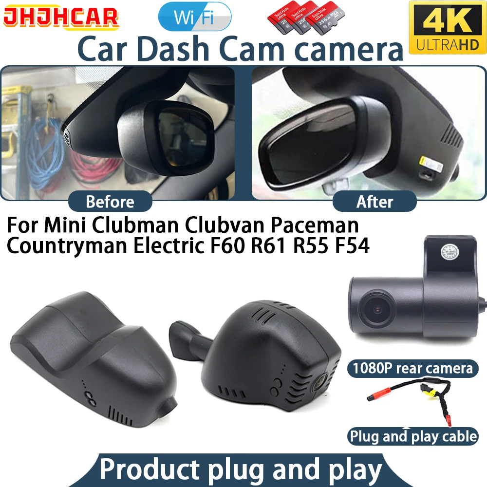 4K Dash Cam For Mini Clubman Clubvan Paceman Countryman Electric F60 R61 R55 F54 Plug And Play WiFi DVR Car Camera Video Recorde
